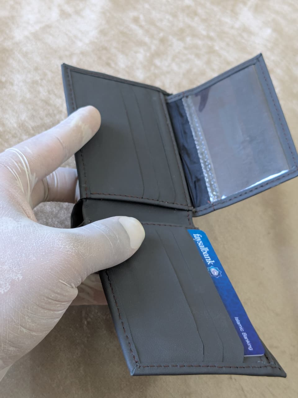 Gray Premium Leather Wallet - braven.pk