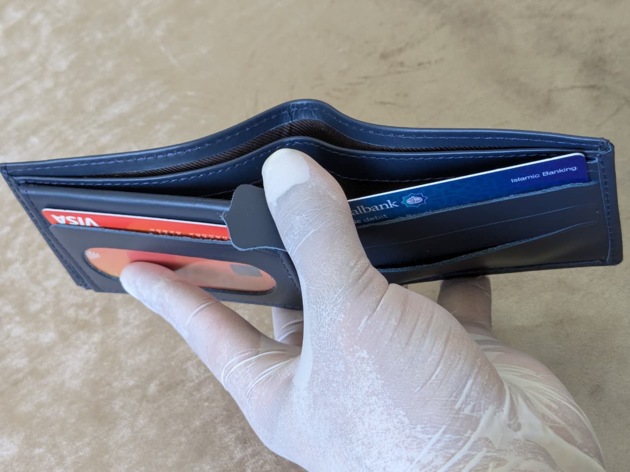 Classic Navy blue Original Leather Wallet - braven.pk