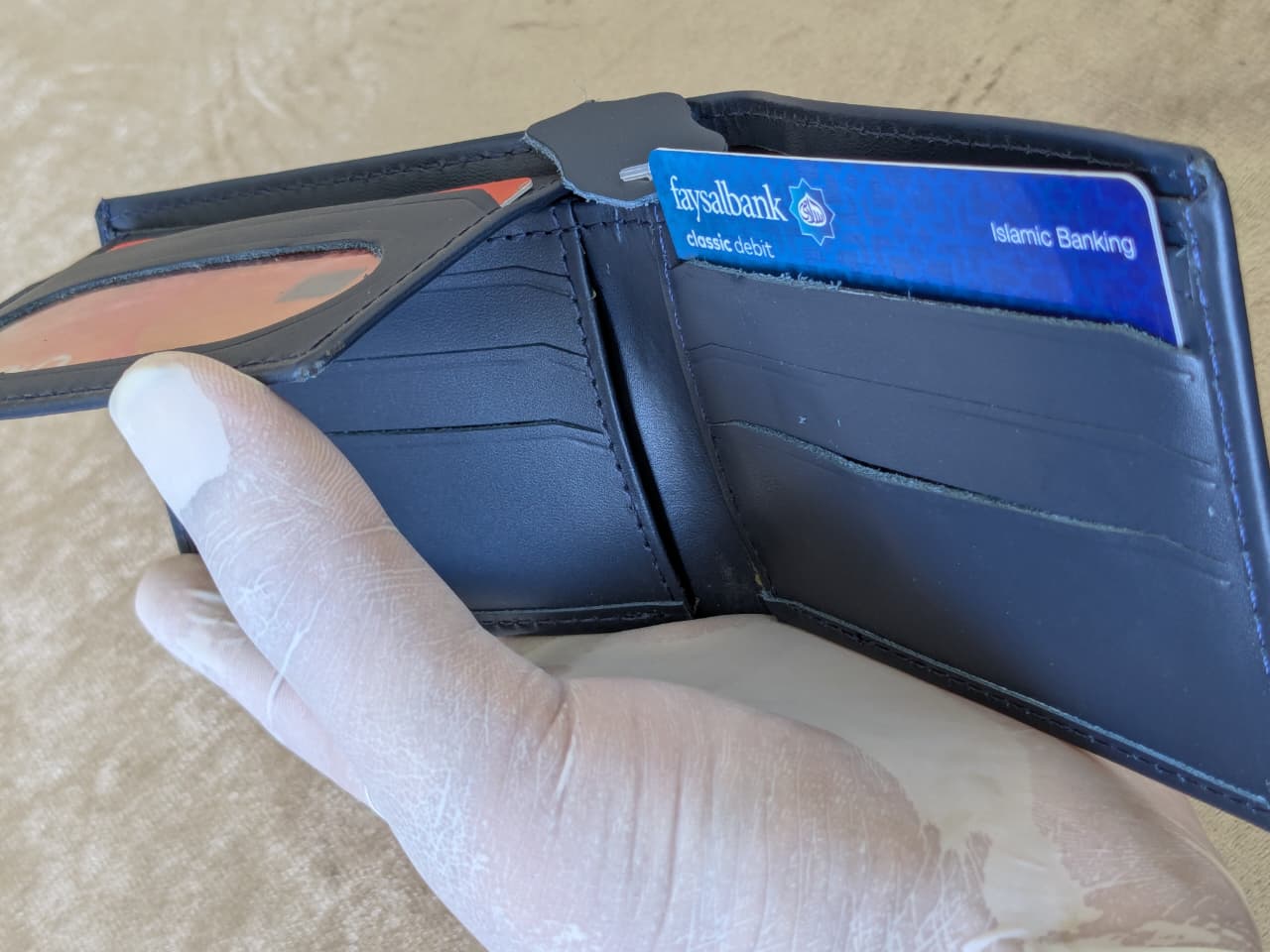 Classic Navy blue Original Leather Wallet - braven.pk